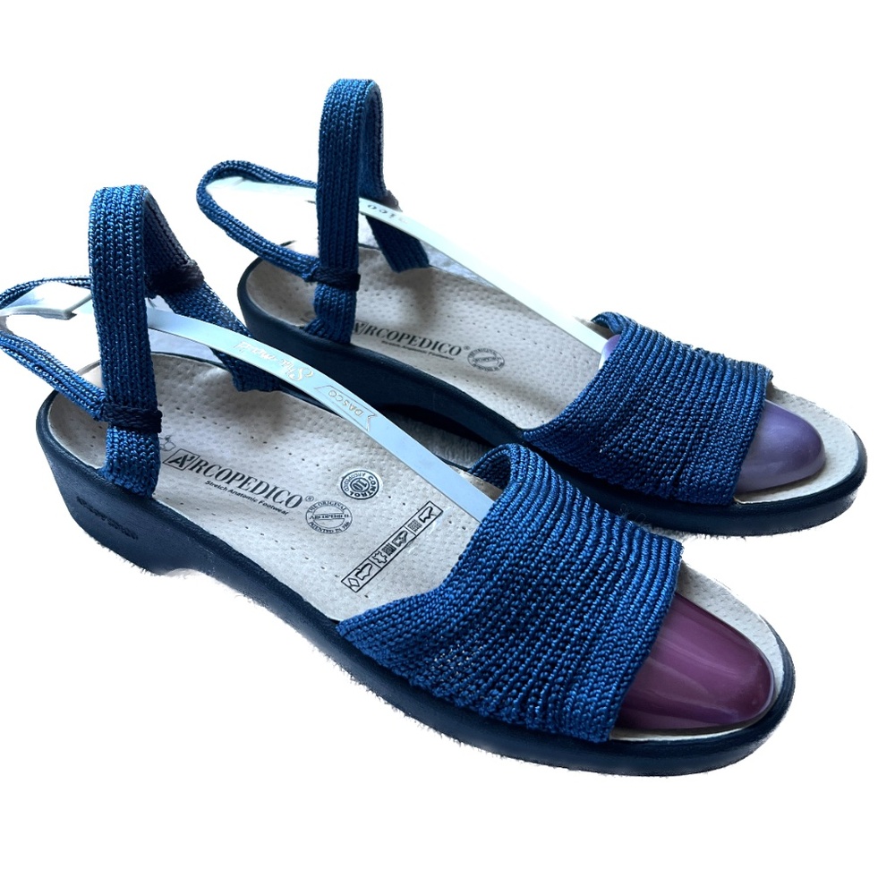 ARCOPEDICO Knit Sandals Anke & Sling Back Straps Slip On Sz 40 US 9 Never Worn